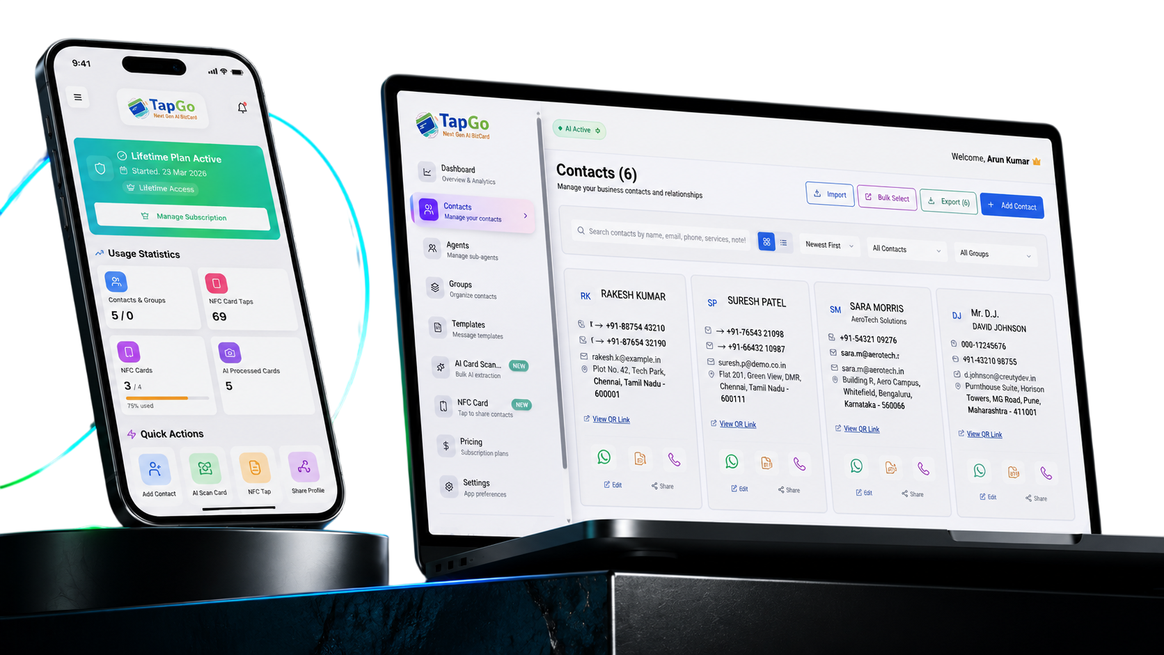 TapGo web dashboard